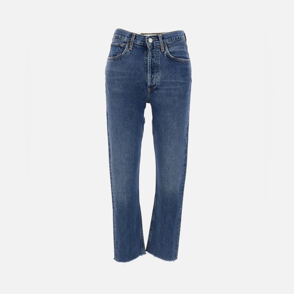 NwT Agolde Riley High Rise Straight Crop Jeans Women’s size 34 in Sphere Blue - Picture 7 of 12